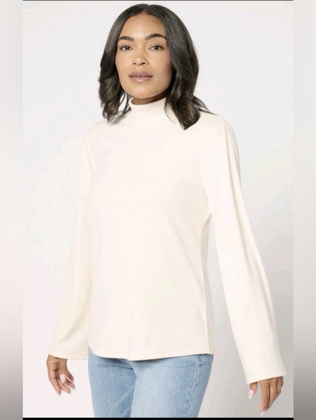 Luxe Mock Neck Long Bell Sleeve Sweater New 3x